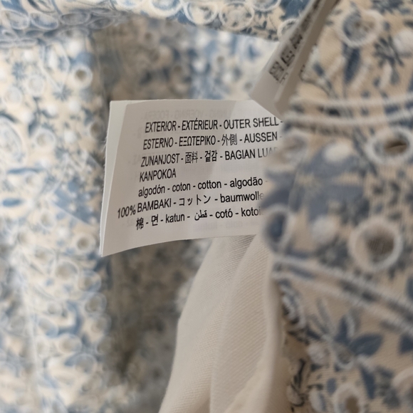 NWT ZARA Dress Medium Blue White Floral Tie Waist Women’s - Picture 15 of 16